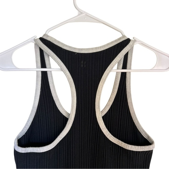 Sweaty Betty Resort Rib Racer Back Tank Midi Dress Size 6 Black & White - Picture 7 of 14